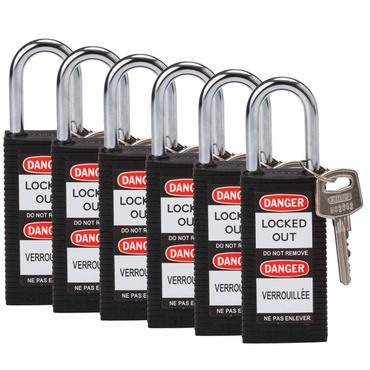 Lockout padlock nylon with long body and steel shackle